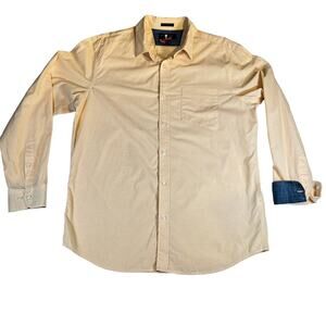 Banana Republic Factory Button Shirt Men L Stretch Soft Wash Contrast Roll Cuffs